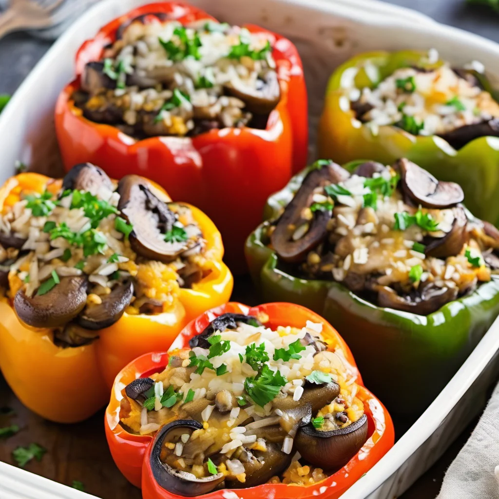 Mouthwatering Mushroom-Stuffed Peppers: A Simple Baked Dish